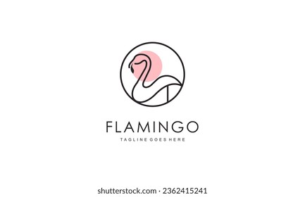 Diseño del logo de Flamingo. Ilustración vectorial de línea