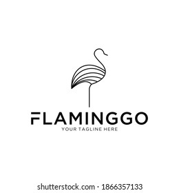 Flamingo Logo Design Black On White Stock Vector (Royalty Free ...