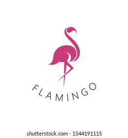 Flamingo logo design concept vector, Lone Flamingo bird logo template