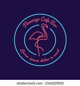Diseño del logotipo Flamingo. Concepto estilizado de línea.