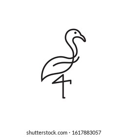 flamingo logo design, minimalist, vector, line template