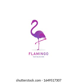 Diseño del logotipo Flamingo y vector del logotipo Flamingo rosa. ilustración de logotipo 