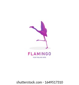 Flamingo logo design and pink Flamingo logo vector. logo Illustration 