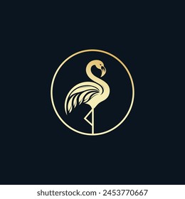 Flamingo Logo Design Template Abstract luxury and flamingo Vector Illustration