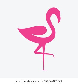 Flamingo Logo Design Template Icon