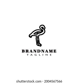 flamingo logo design template icon modern vector cute
