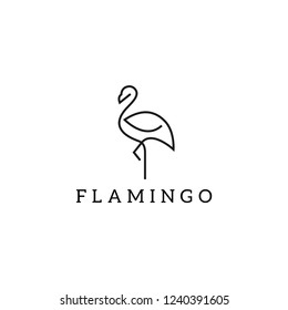 Flamingo logo design template - Vector