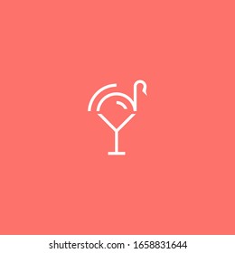 Flamingo logo design template vector