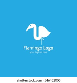 Flamingo Logo Design Template. Vector Design Illustration