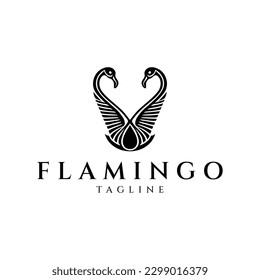 Ilustración vectorial del diseño del logo de Flamingo
