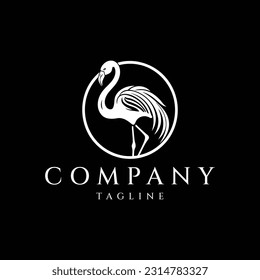 Flamingo logo design vector illustration
