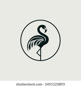 Flamingo logo design vector illustration