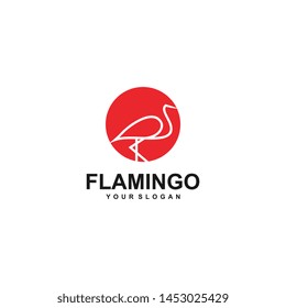 Flamingo logo design Vector Image, template, animal