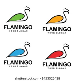 Flamingo logo design Vector Image, template, animal