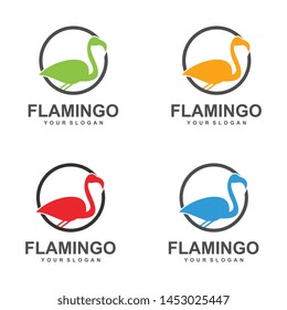 Flamingo logo design Vector Image, template, animal