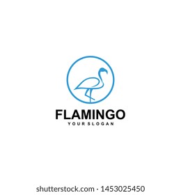 Flamingo logo design Vector Image, template, animal