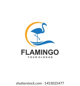 Flamingo logo design Vector Image, template, animal