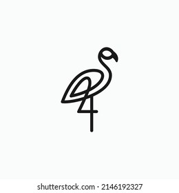 flamingo logo design vector silhouette illustration