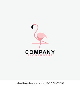 Flamingo Logo Design Vector Template. Modern Design. Vector Illustration