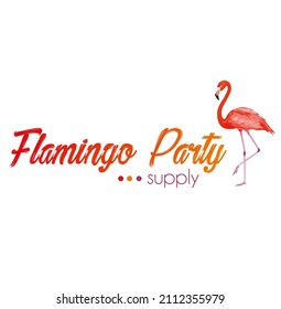 Flamingo logo flat design vector