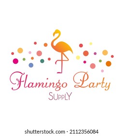Flamingo logo flat design vector