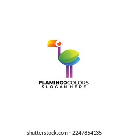 flamingo logo gradient colorful design template