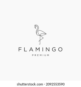 Flamingo logo icon design template flat