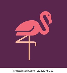 Flamingo Logo. Icon design. Template elements