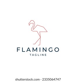 Flamingo logo icon design template flat