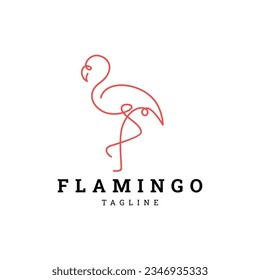 Plantilla plana de diseño de iconos de logotipo de flamenco