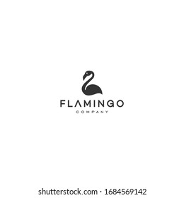 flamingo logo icon in trendy minimal line linear style