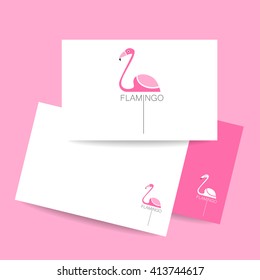 Logo de Flamingo. Tarjeta de identidad. Ilustración del vector flamingo rosa. Un pájaro exótico. Ilustración Flamingo idea para logotipo, emblema, símbolo, icono. Ilustración vectorial.