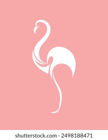 Flamingo logo. Isolated flamingo on white background