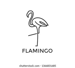 flamingo logo line art