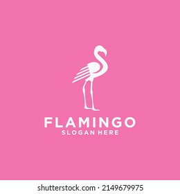 Logo de Flamingo con estilo de línea bello flamingo arte animal ilustración de diseño para negocios