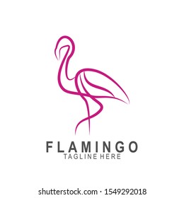 Flamingo logo with modern design. Icon flamigo vector illustration