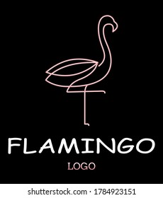 Das Flamingo-Logo auf schwarzem Hintergrund
