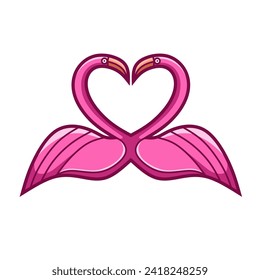 The flamingo logo is in the shape of love