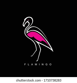Flamingo logo simple and clean design for brand