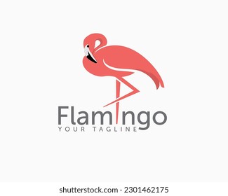 inspiración de la ilustración de la plantilla de diseño del logotipo de flamingo