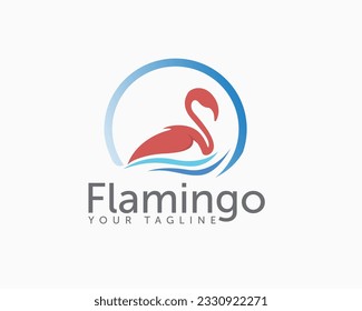 flamingo logo symbol design template illustration inspiration