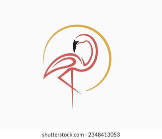 flamingo logo symbol design template illustration inspiration