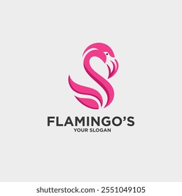 flamingo logotipo símbolo modelo modelo ilustração inspiração 