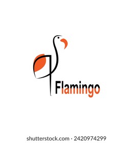 Símbolo del logotipo Flamingo ilustración vectorial