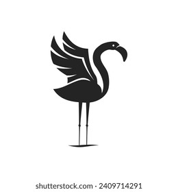 Plantilla de logotipo Flamingo Aislada. Identidad de marca. Gráfico de vectores de resumen de iconos