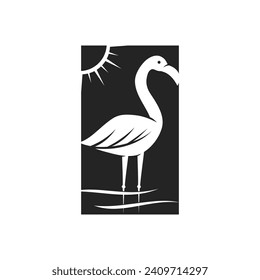 Flamingo Logo template Isolated. Brand Identity. Icon Abstract Vector graphic