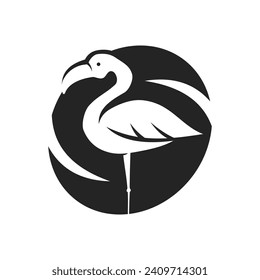 Flamingo Logo template Isolated. Brand Identity. Icon Abstract Vector graphic