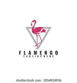Vector de plantilla de logotipo de flamengo. Vector de concepto de logotipo animal