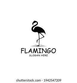 Flamingo logo template, vector illustration