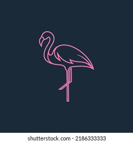 flamingo logo vector animal icon fauna